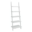 Convenience Concepts French Country Bookshelf Ladder in White Wood Finish