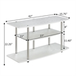 Convenience Concepts Designs2Go 3 Tier Wide TV Stand in White Wood Finish