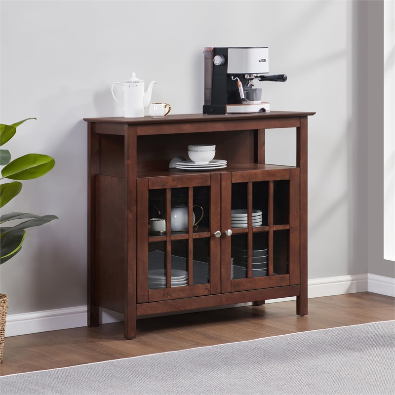 Convenience Concepts Designs2Go Big Sur Highboy TV Stand in Espresso Wood Finish