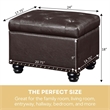 Designs4Comfort 5th Avenue Storage Ottoman in Espresso Faux Leather