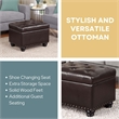 Designs4Comfort 5th Avenue Storage Ottoman in Espresso Faux Leather
