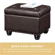 Designs4Comfort 5th Avenue Storage Ottoman in Espresso Faux Leather