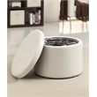 Convenience Concepts Designs4Comfort Round Shoe Ottoman in Ivory Faux Leather