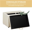 Convenience Concepts Designs4Comfort Accent Storage Ottoman White Faux Leather
