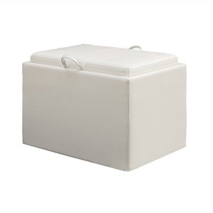 convenience concepts designs4comfort accent storage ottoman white faux leather