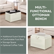 Convenience Concepts Designs4Comfort Accent Storage Ottoman White Faux Leather