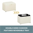Convenience Concepts Designs4Comfort Accent Storage Ottoman White Faux Leather