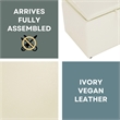 Convenience Concepts Designs4Comfort Accent Storage Ottoman White Faux Leather