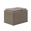 Convenience Concepts Designs4Comfort Accent Storage Ottoman in Gray Faux Leather