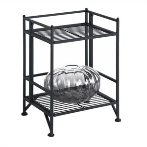 convenience concepts designs2go 2 tier folding metal shelf in black metal finish