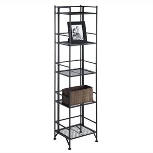 convenience concepts designs2go 5-tier folding metal shelf in black metal finish