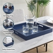 Convenience Concepts Palm Beach Square Tray in White Wood Finish with Handles