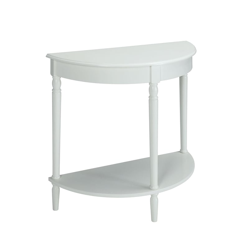 Convenience Concepts French Country Entryway Table in White Wood Finish