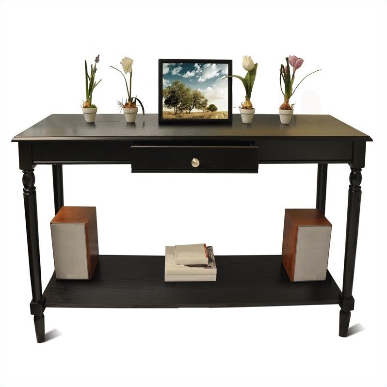 Console Table with Drawer and Shelf Black 6042187BL