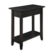 Convenience Concepts American Heritage Flip Top End Table in Black Wood Finish