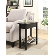 Convenience Concepts American Heritage Flip Top End Table in Black Wood Finish