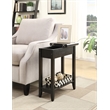 Convenience Concepts American Heritage Flip Top End Table in Black Wood Finish
