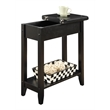 Convenience Concepts American Heritage Flip Top End Table in Black Wood Finish