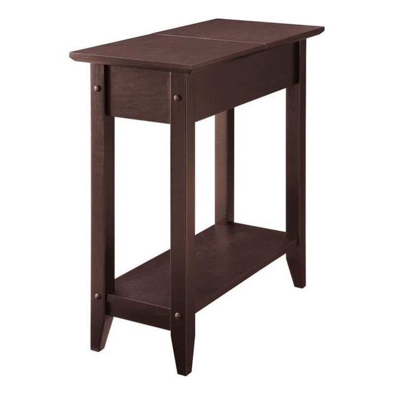 Convenience Concepts American Heritage Flip Top End Table Espresso Wood Finish Cymax Business