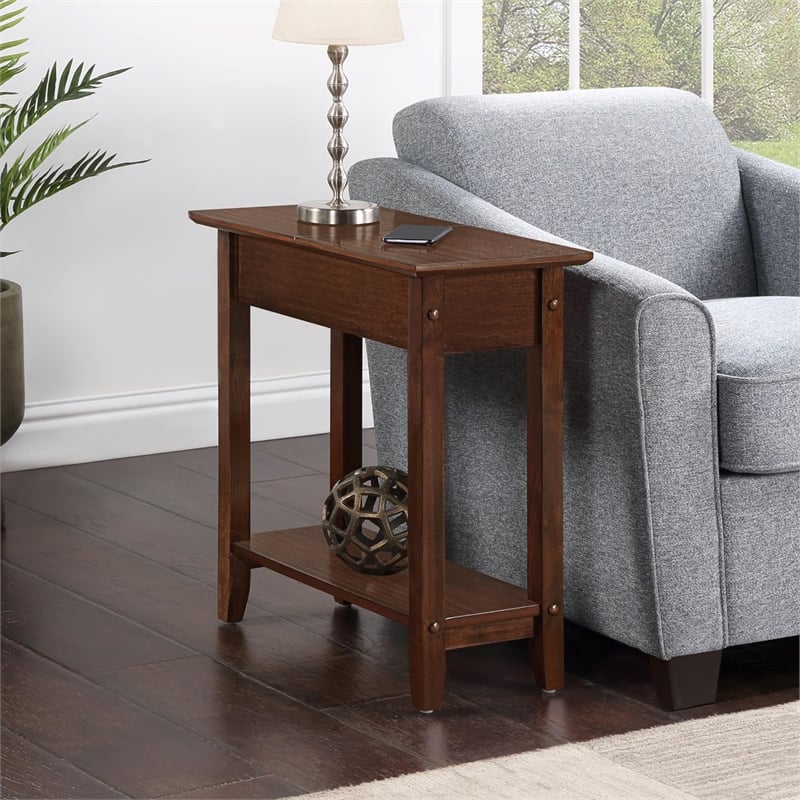 Convenience Concepts American Heritage Flip Top End Table - Espresso Wood Finish