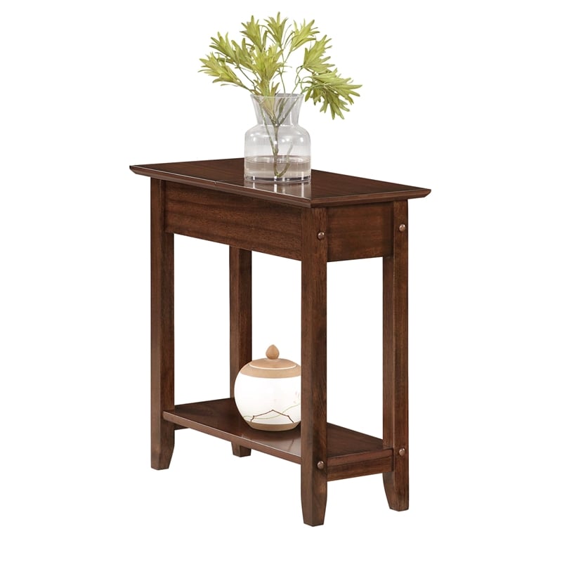Convenience Concepts American Heritage Flip Top End Table - Espresso Wood Finish