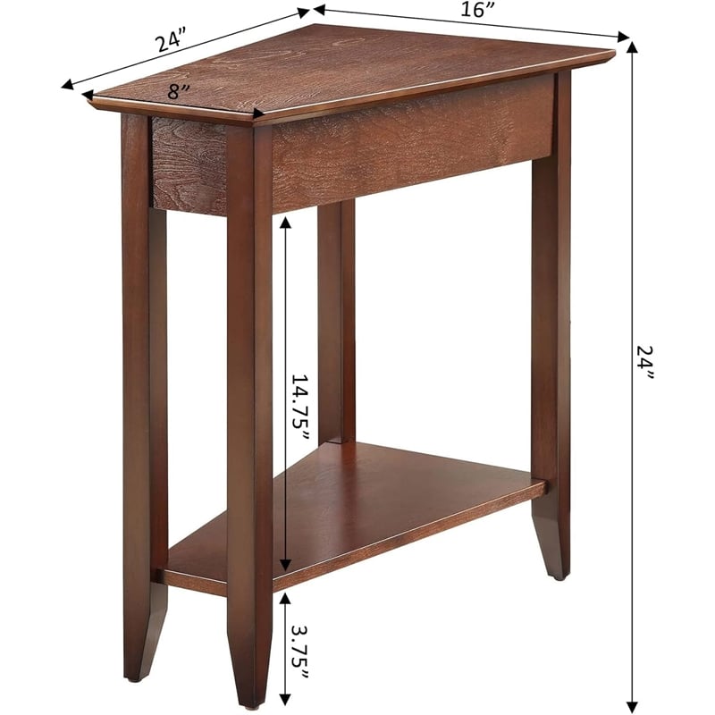 Convenience Concepts American Heritage Wedge End Table in Espresso