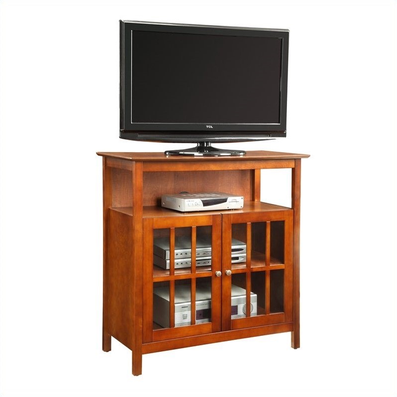 Convenience Concepts Designs2Go Big Sur Highboy TV Stand in Cherry Wood