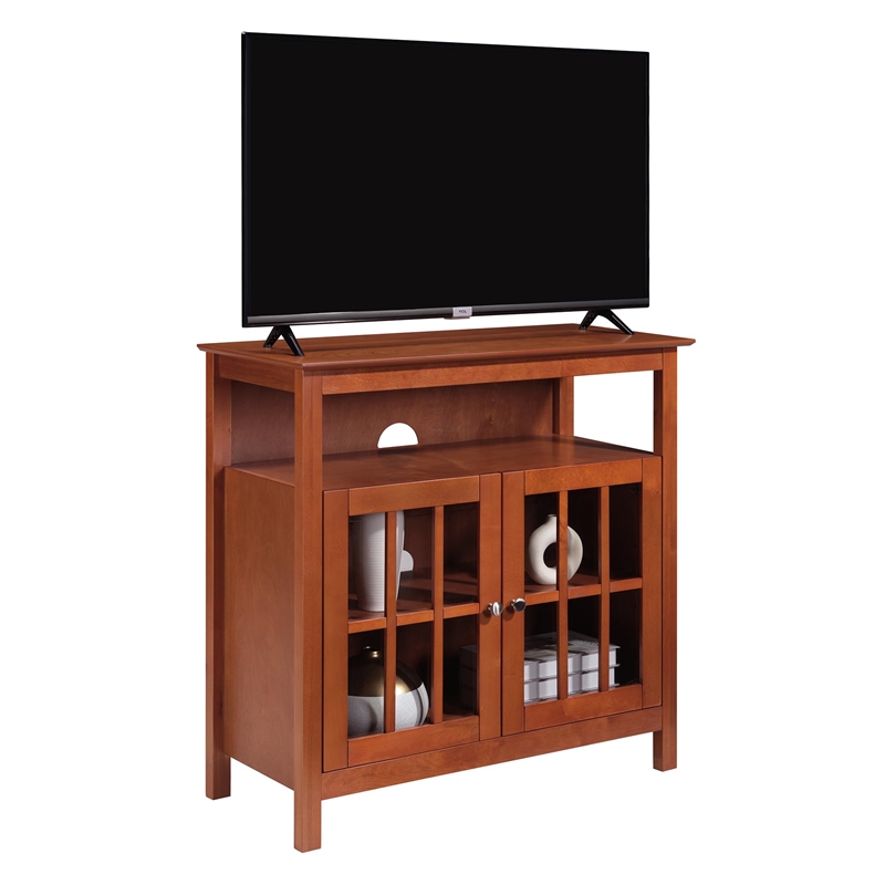Convenience Concepts Designs2Go Big Sur Highboy TV Stand in Cherry Wood Finish