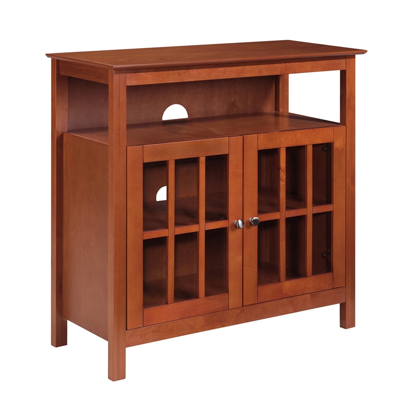 Convenience Concepts Designs2Go Big Sur Highboy TV Stand in Cherry Wood Finish