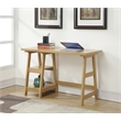 Convenience Concepts Designs2Go Trestle Desk in Off White Light Oak Wood Finish