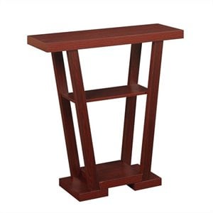 Convenience Concepts Newport V Console in Espresso Wood Finish with Shelves