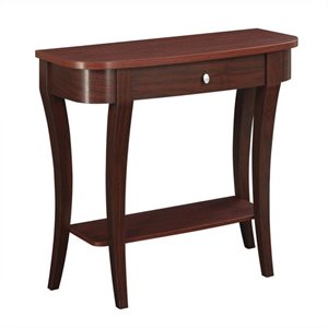 convenience concepts newport console table in  mahogany espresso wood finish