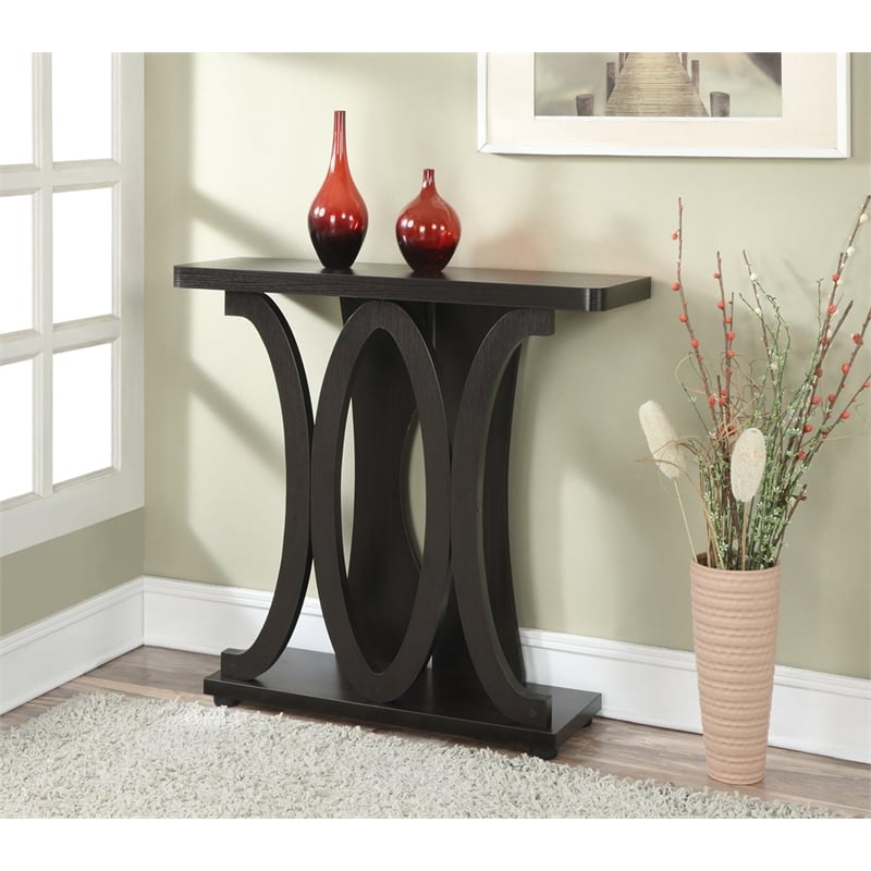 Convenience Concepts Newport Hailey Console Table in Espresso Wood Finish