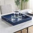 Convenience Concepts Palm Beach Tray in Blue Wood Finish with Handles