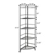 Convenience Concepts Designs2Go 5-Tier Folding Metal Corner Shelf in Black Metal