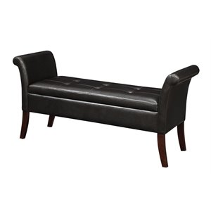 convenience concepts designs4comfort storage bench espresso faux leather