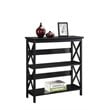 Convenience Concepts Oxford 3-Shelf Bookcase in Glossy Black Wood Finish
