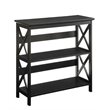Convenience Concepts Oxford 3-Shelf Bookcase in Glossy Black Wood Finish