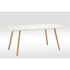 Convenience Concepts Oslo Rectangular Coffee Table in White Wood Finish