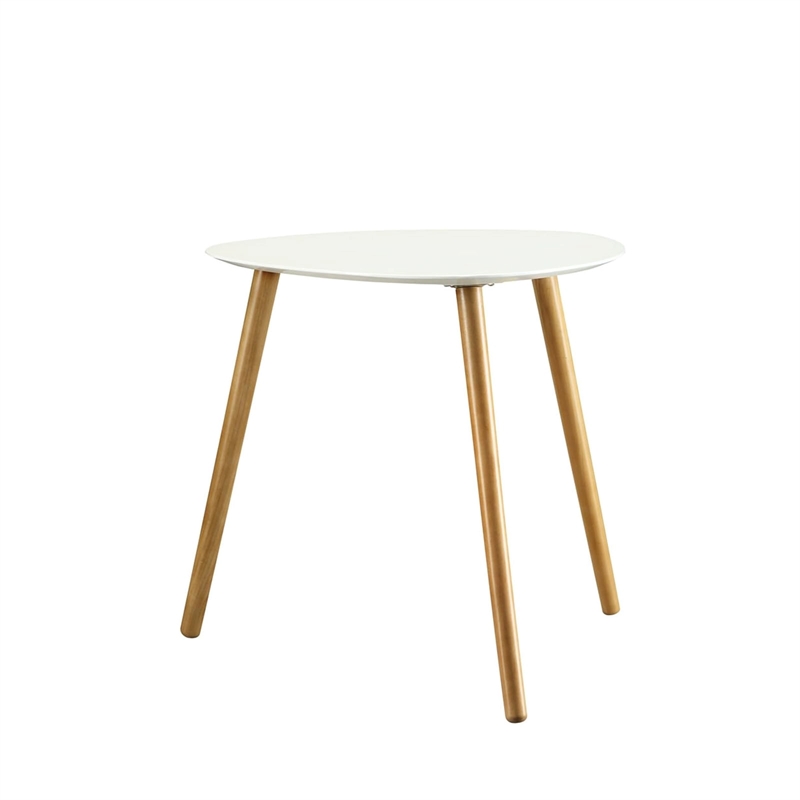 Convenience Concepts Oslo triangular End Table in White Wood Finish