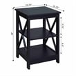 Convenience Concepts Oxford Square End Table in Black Wood Finish
