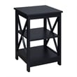 Convenience Concepts Oxford Square End Table in Black Wood Finish