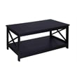 Convenience Concepts Oxford Coffee Table with Shelf in Black Wood Finish