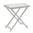 Designs2Go Folding Tray Table in White Solid Wood Finish with Handles