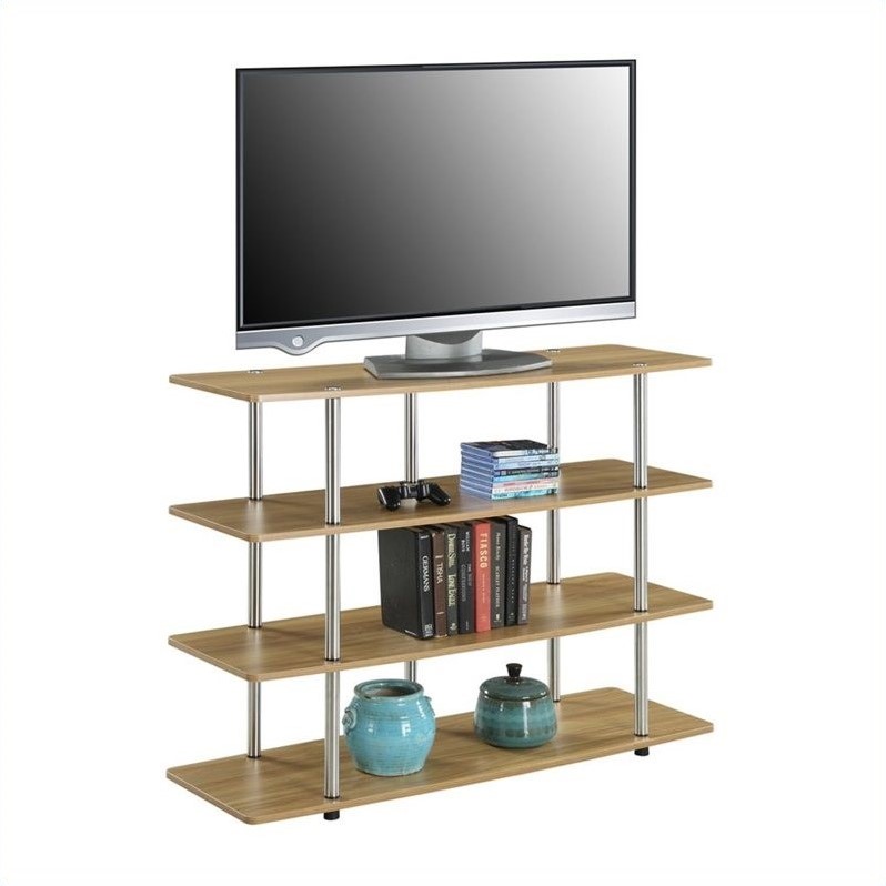 Convenience Concepts Designs2go 47 4 Tier Xl Highboy Tv Stand In Light Oak