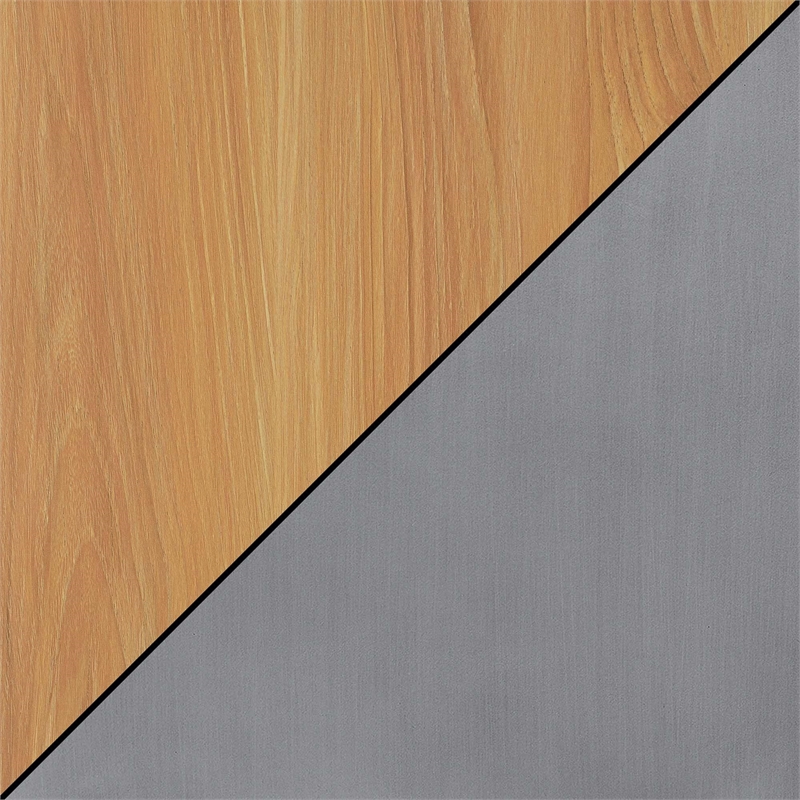 Designs2Go Office Work Station with Shelves in Off White Light Oak