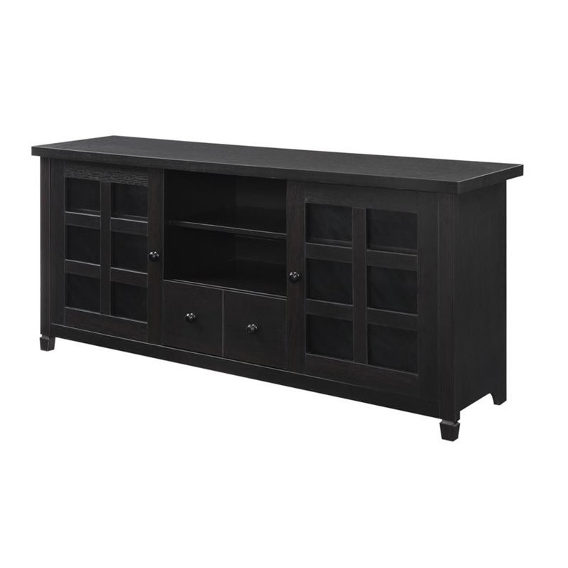 Convenience Concepts Newport Park Lane TV Stand in Espresso Wood Finish