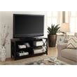 Convenience Concepts Oxford TV Stand in Black Wood Finish with Shelves