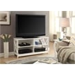 Convenience Concepts Oxford TV Stand in White Wood Finish with Shelves