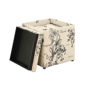 designs4comfort park avenue ottoman in botanical multi-color fabric and wood